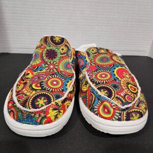 Women's Colorful Floral Pattern Slip-on Canvas Shoes Lightweight Casual Shoes